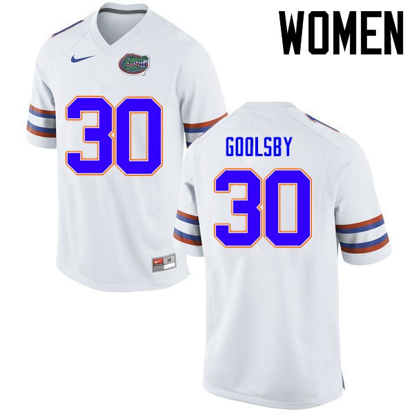 Florida Gators Women #30 DeAndre Goolsby College Football Jerseys White